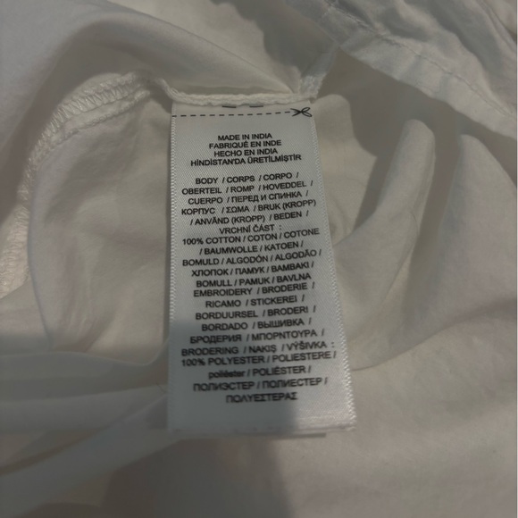 LAUREN by RALPH LAUREN White Boho Eyelet Lace Poet Peasant Blouse Small - Picture 5 of 6